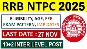 RRB NTPC Inter Level Recruitment 2025 – Apply Online for 3058 Posts (CEN 07/2025)